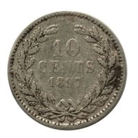 Niederlande 10 Cents 1897 Silber